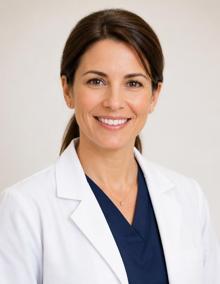 Portrait of Dr. Sarah Mitchell, Lead Dentist at BrightSmile Dental Studio